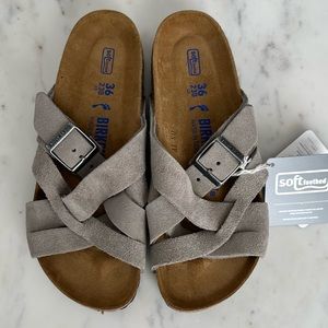Birkenstock LUGANO sandals - Stone Coin, Size 36 (5-5.5 US) Narrow Fit
